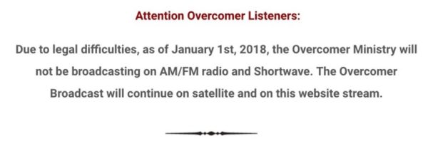 Overcomer Message 2018.01.01-Not Broadcasting