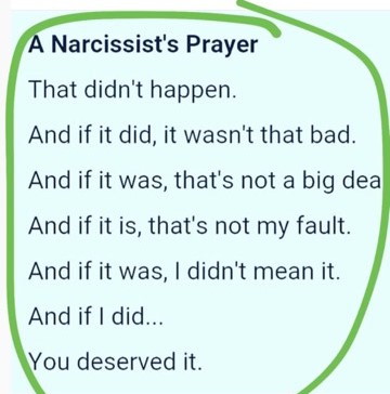 Narcissist Prayer